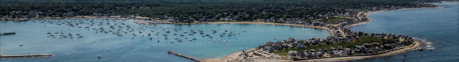 Scituate Harbor and the shoreline from above